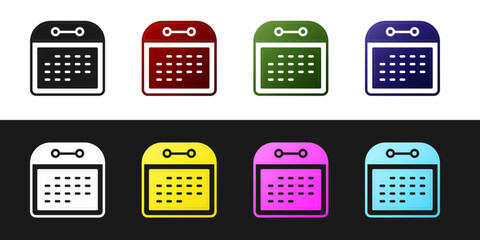Poster - set calendar icon isolated on black and white background. event reminder symbol. vector