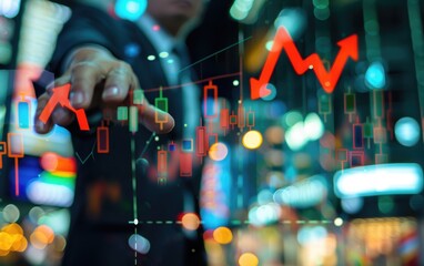Poster - Businessman Analyzing Stock Market Trends At Night
