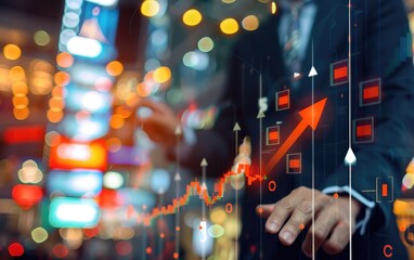 Poster - Businessman Analyzing Financial Market Growth Trends