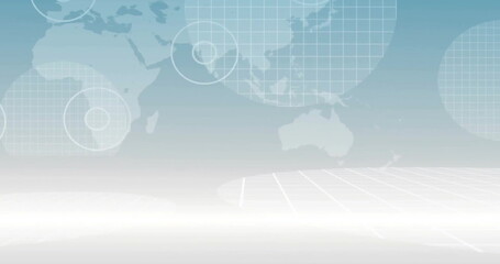 Poster - image of globe and world map on blue background