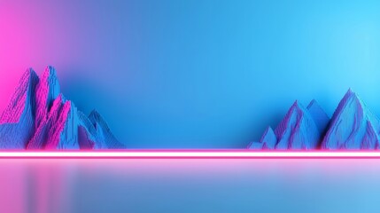 Poster - A lively digital scene featuring geometric forms and gradient hues.