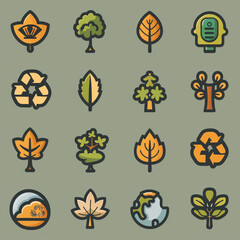 Wall Mural - set of icons