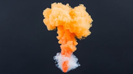 Poster - A lively mix of orange and yellow smoke set against a dark backdrop.