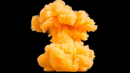 Poster - A dynamic blend of orange and yellow smoke contrasted with a dark background.
