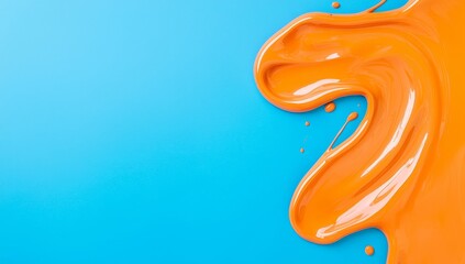 Poster - Colorful abstract pattern of swirling orange and blue.