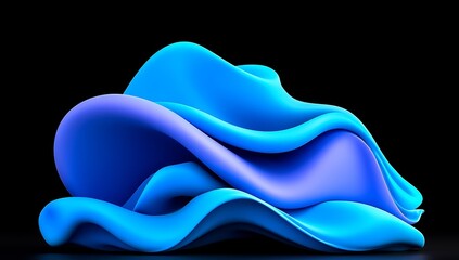 Poster - Abstract patterns of blue swirls, suggesting fluidity, set against a dark background.