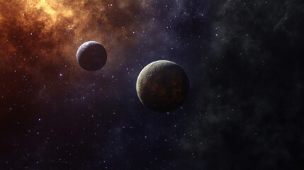 Wall Mural - Two Planets in a Starry Sky