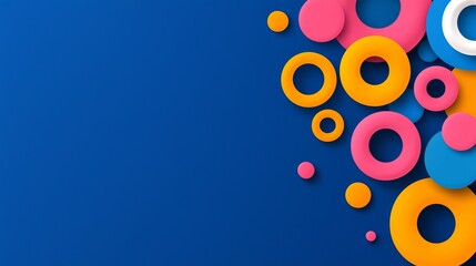 Poster - An abstract artwork showcasing colorful circles and gradients on a dark base.