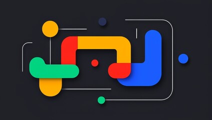 Poster - A vibrant geometric pattern set against a dark backdrop.