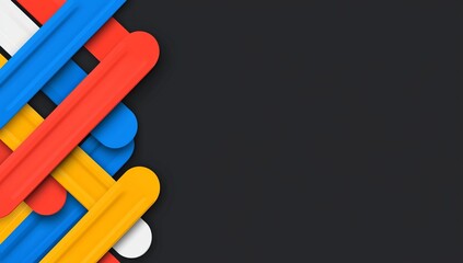 Poster - A vibrant design with colorful diagonal lines set against a dark background.