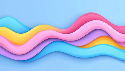 Poster - A digital background featuring layered geometric shapes in bright, vivid colors.