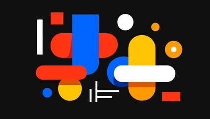 Poster - An abstract digital piece showcasing colorful lines against a dark canvas.