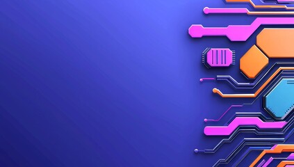Poster - A digital artwork with abstract elements, showcasing bright colors and fluid forms.