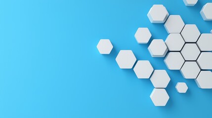 Poster - A light blue pattern featuring a textured arrangement of hexagonal shapes.