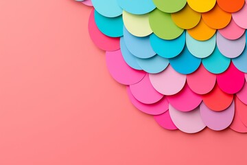 Poster - A lively, multi-tiered pattern with overlapping scalloped shapes in warm hues.
