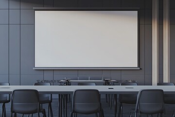 Leinwandbilder - A blank white projection screen rendered in 3D, ideal for presentations or visual displays.