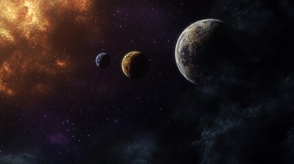Wall Mural - Planets and Stars in the Cosmic Void
