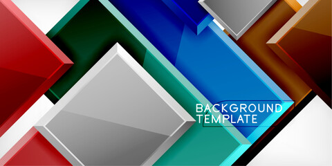 Poster - Square shape color abstract geometry. Vector Illustration For Wallpaper, Banner, Background, Card, Book Illustration, landing page