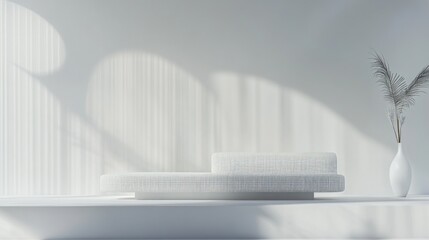 Wall Mural - Minimalist White Room Modern Daybed Design