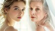 © stas_malyarevsky - Comparison. Two women of different ages. Youth, old age. Aging and rejuvenation process. Beauty of youth and old age. Mother and daughter