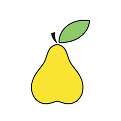 Wall Mural - pear vector icon with black outline. best for web, print, advertising, logo creating and branding de