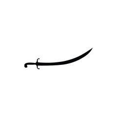 Islamic arabic sword silhouette vector illustration on white background. Arabic sword.