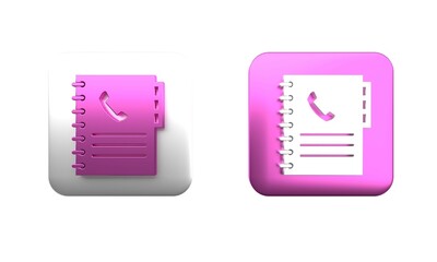 Poster - colorful phone book icon isolated on white background. address book. telephone directory. square but