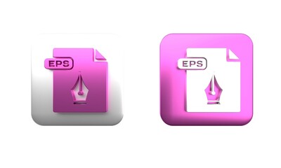 Poster - colorful eps file document. download eps button icon isolated on white background. eps file symbol. 