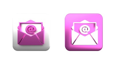 Poster - colorful mail and e-mail icon isolated on white background. envelope symbol e-mail. email message si