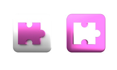 Poster - colorful piece of puzzle icon isolated on white background. modern flat, business, marketing, financ