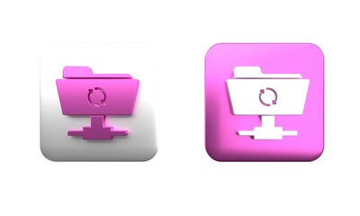 Poster - colorful ftp sync refresh icon isolated on white background. software update, transfer protocol, rou