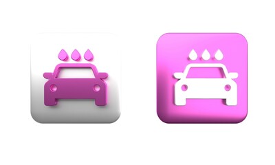 Poster - colorful car wash icon isolated on white background. carwash service and water cloud icon. square bu
