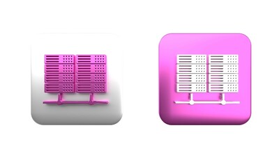 Poster - Colorful Server, Data, Web Hosting icon isolated on white background. Square button. 3D render illustration