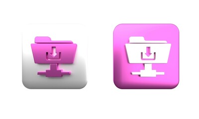 Poster - colorful ftp folder download icon isolated on white background. software update, transfer protocol, 