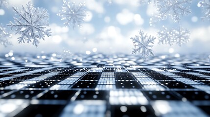 Leinwandbilder - A floor design featuring black pixelated squares on a white background.