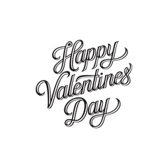Leinwandbilder - happy valentines day typography calligraphic font letterings text vector art design illustrations