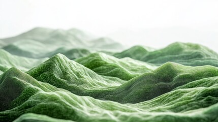 Poster - Rich, vibrant green hills roll gently across the landscape, bathed in the soft light of early morning. This tranquil setting invites peace and contemplation amidst nature's splendor