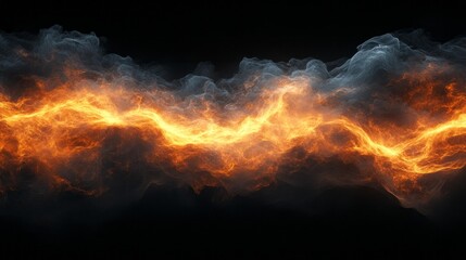 Aufkleber - Bright orange flames twist and curl, illuminating the surrounding darkness with an almost hypnotic glow. The intense heat can be felt, as the fire creates an atmosphere of both danger and allure