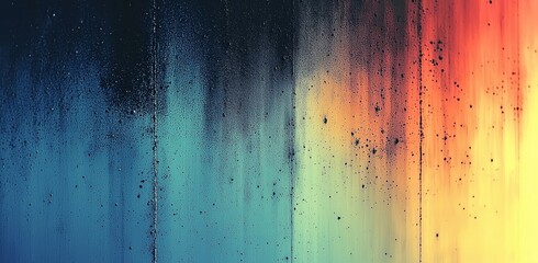 Aufkleber - Banner header poster design with grainy gradient background in dark blue beige and glowing light dark