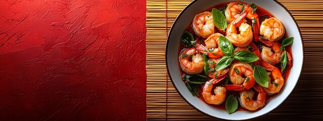 Poster - In honor of the lunar new year, delicious shrimp soaked in Chinese wine is served.