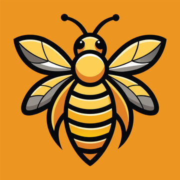 Bee Logo design vector template linear style.