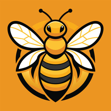 Bee Logo design vector template linear style.