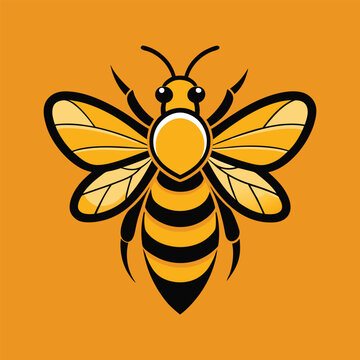 Bee Logo design vector template linear style.