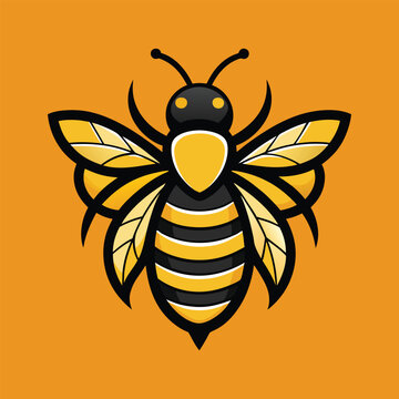 Bee Logo design vector template linear style.