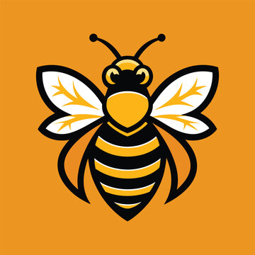 Bee Logo design vector template linear style.