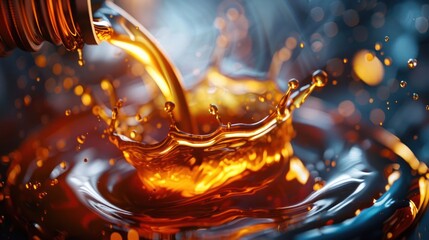 Poster - A dynamic splash of liquid, showcasing the motion and texture of a beverage being poured.