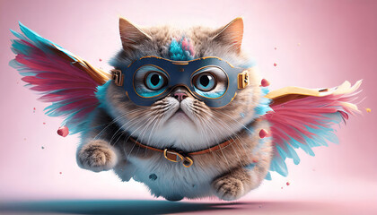  Funny Cat Using Superhero Costume, Cute Cat for a Meme