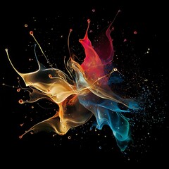 Fototapete - Colorful abstract blend on dark background