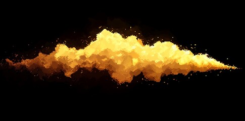 Poster - Yellow smoke on black background artwork
