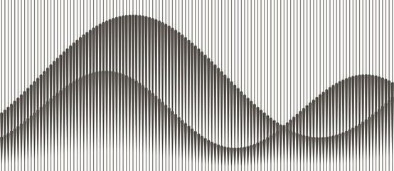 Leinwandbilder - Abstract art geometric background with vertical lines. Optical illusion with waves and transition.